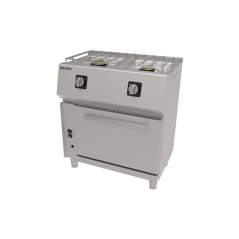 Cuina 2 focs a gas amb forn amb gratinador Sara CGS-521