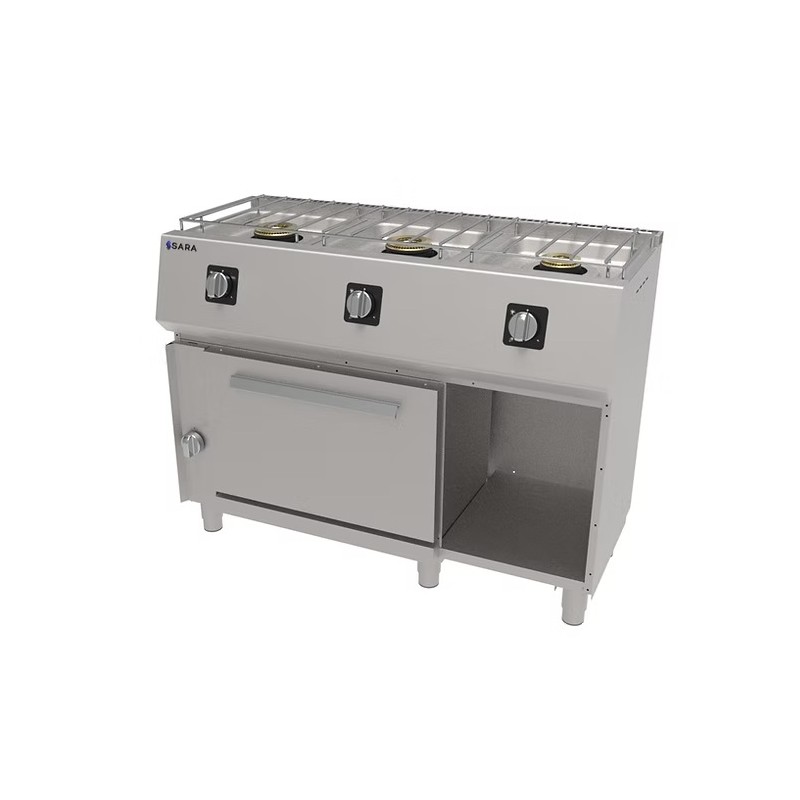 Cocina a gas 3 fuegos con horno + grill Sara CGS-531/G