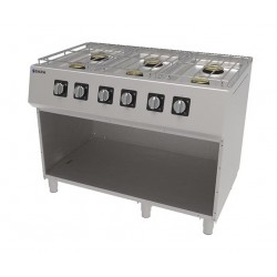 Cocina a gas 6 fuegos con soporte Sara CGS-760