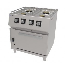 Cocina a gas 4 fuegos con horno Sara CGS-741