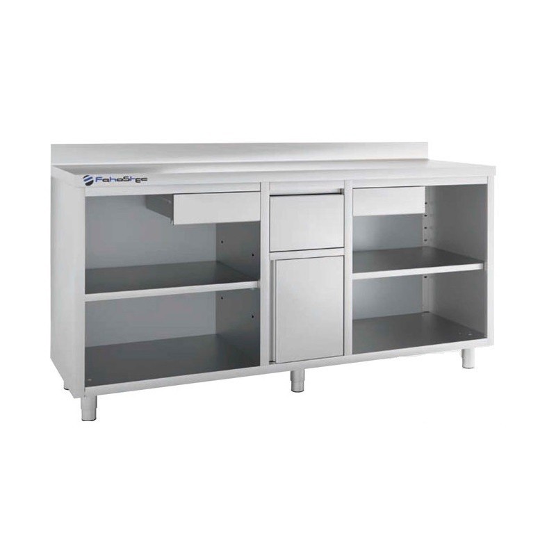 Mueble cafetero de acero inoxidable 200 cm - Fahostec FMC200