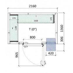 Cámara conservación 2160 x 1360 x 2280 mm