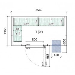 Cambra conservació 2560 x 1360 x 2280 mm