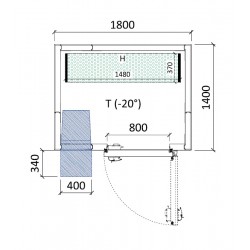 Cambra congelació 1800 x 1400 x 2320 mm
