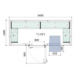 Cambra congelació 3400 x 1400 x 2320 mm