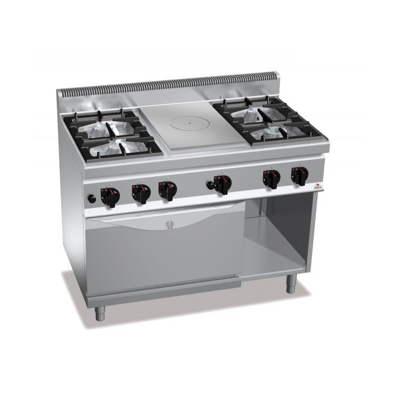 COCINA VITROCERAMICA 4 FUEGOS 4X2,5kWS CON HORNO GN 2/1 400V BERTO