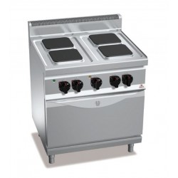 Cocina eléctrica 4 fuegos con horno GN 2/1 - Berto's Macros 700