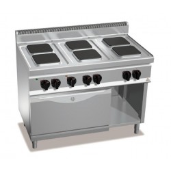 Cocina eléctrica 6 fuegos con horno GN 2/1 - Berto's Macros 700