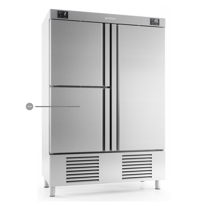 Armario refrigeración 3 puertas con departamento congelados Infrico Nacional 1000 L  – ANDBT 1003 TF