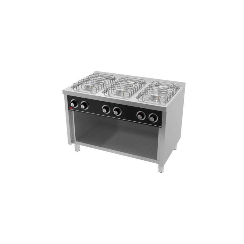 Cocina con soporte 6 fuegos a gas - HR BASIC Serie 750