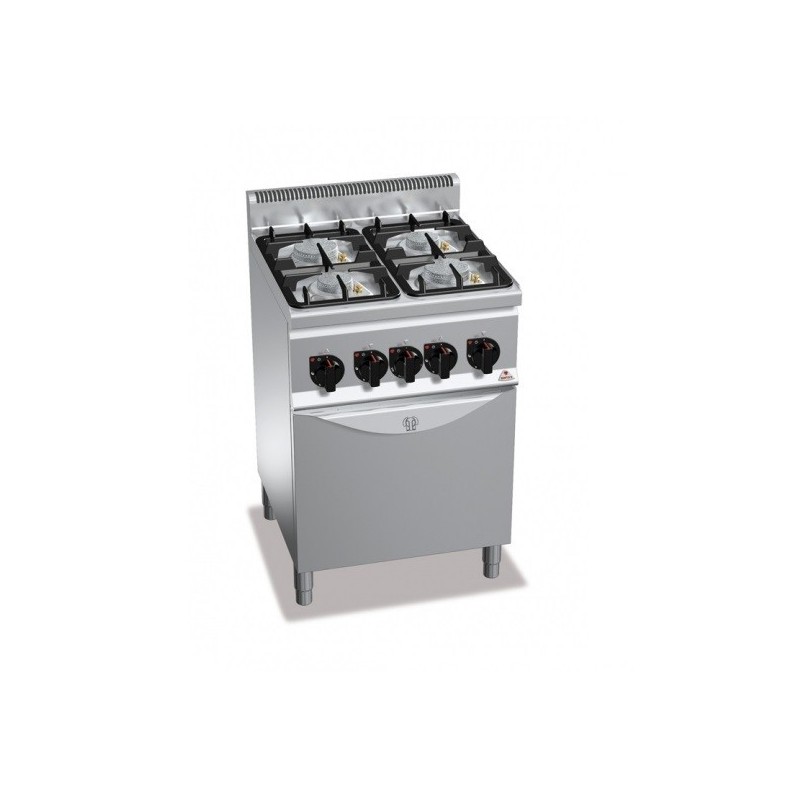 Cocina a gas 4 fuegos con horno - Berto's Plus 600 Power