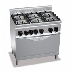 Cocina a gas 6 fuegos con horno - Berto's Plus 600 Power