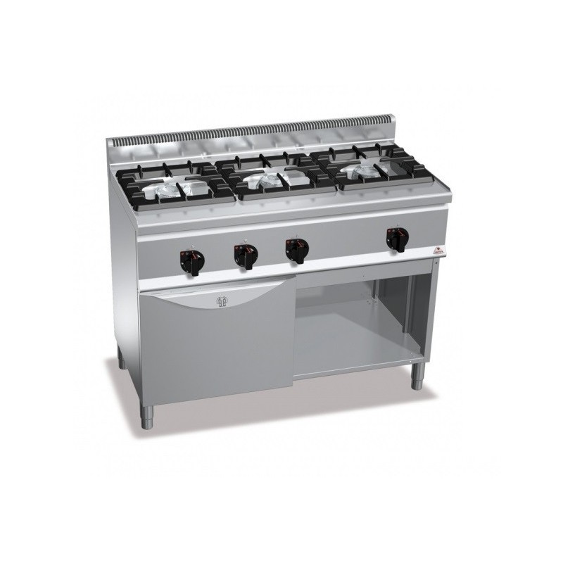 Cocina a gas 3 fuegos con horno - Berto's Plus 600 High Power