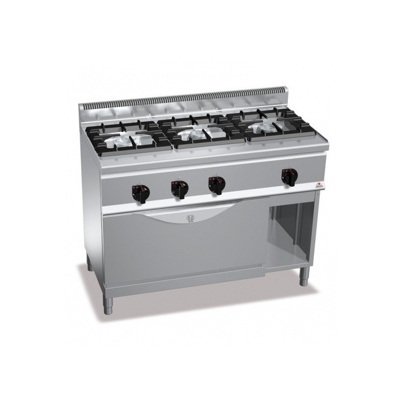 Cocina a gas 3 fuegos con horno maxi - Berto's Plus 600 High Power