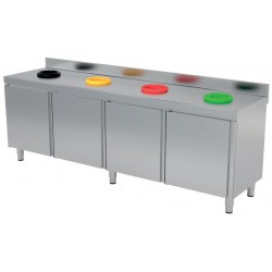 Mueble neutro mural reciclaje con puertas - 2 aros fondo 60