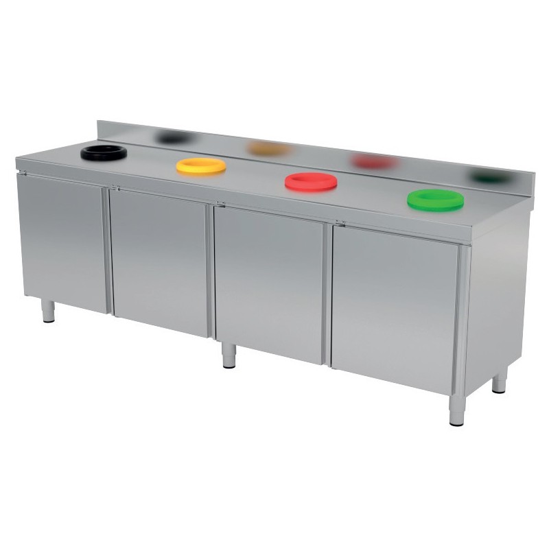 Mueble neutro mural reciclaje con puertas - 2 aros fondo 60