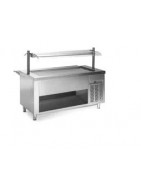 Maquinària de fred a buffet lliure i self service: cuba freda, placa freda, amb reserva refrigerada o neutra. 