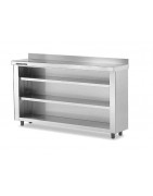 Mueble contramostrador de acero inoxidable. Mueble alto barra de acero inoxidable. 